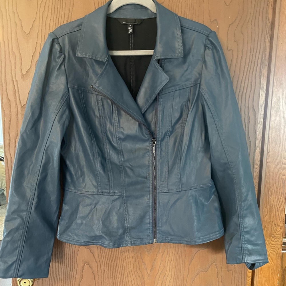 WHBM blue, waxed jacket, size 14